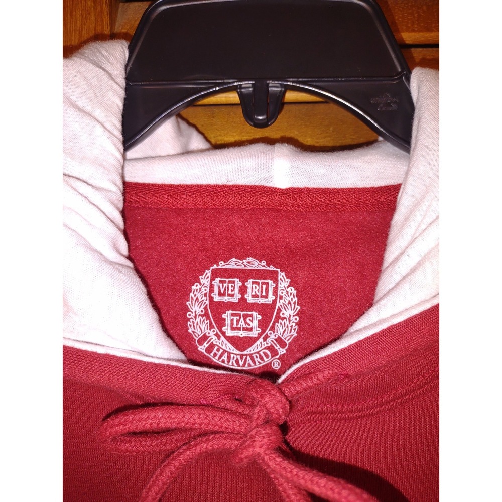 Harvard University Crimson Red White Hoodie Sweatshirt Ivy Collegiate Pullover L - Picture 5 of 7